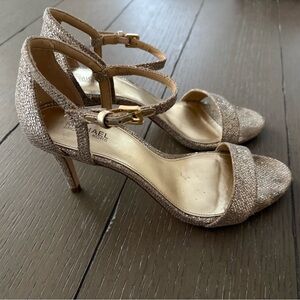 Michael Kors Simone Shimmering Gold Heels